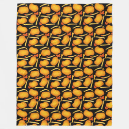 Gebakken kippenbeten en aardappelfriet fleece deken