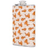 Gebakken kippenvleugels op een barbecue grill heupfles (Links)