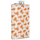 Gebakken kippenvleugels op een barbecue grill heupfles (Rechts)