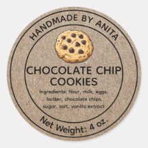 Gebakken Koopwaar Chocolade Chip Koekjes Label Kra