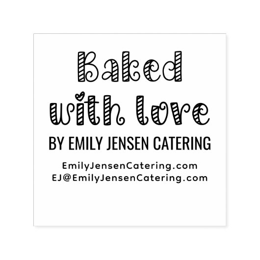 Gebakken met liefde #2 Bedrijfsnaam Website URL Zelfinktende Stempel (Design)