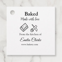 Gebakken met liefde bakkerij bedrijf voeg naam tex bedankjes labels