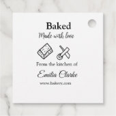 Gebakken met liefde bakkerij bedrijf voeg naam tex bedankjes labels (Achterkant)