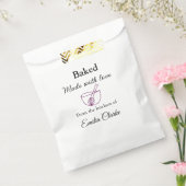 Gebakken met liefde bakkerij bedrijf voeg naam tex bedankzakje (Gezegeld)