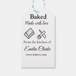Gebakken met liefde bakkerij bedrijf voeg naam tex cadeaulabel