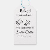 Gebakken met liefde bakkerij bedrijf voeg naam tex cadeaulabel (Achterkant)