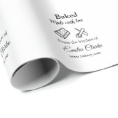 Gebakken met liefde bakkerij bedrijf voeg naam tex cadeaupapier (Rol Hoek)