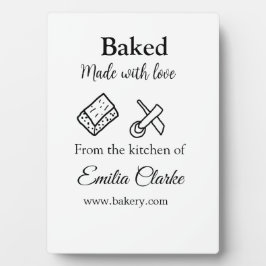 Gebakken met liefde bakkerij bedrijf voeg naam tex fotoplaat