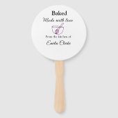 Gebakken met liefde bakkerij bedrijf voeg naam tex handwaaier (Achterkant)