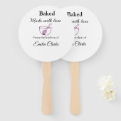 Gebakken met liefde bakkerij bedrijf voeg naam tex handwaaier (Voorkant en achterkant)