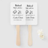 Gebakken met liefde bakkerij bedrijf voeg naam tex handwaaier (Voorkant en achterkant)