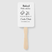 Gebakken met liefde bakkerij bedrijf voeg naam tex handwaaier (Achterkant)