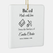 Gebakken met liefde bakkerij bedrijf voeg naam tex keramisch ornament (Rechts)