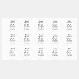 Gebakken met liefde bakkerij bedrijf voeg naam tex labels