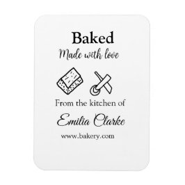 Gebakken met liefde bakkerij bedrijf voeg naam tex magneet