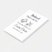 Gebakken met liefde bakkerij bedrijf voeg naam tex post-it® notes (Schuin)