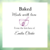 Gebakken met liefde bakkerij bedrijf voeg naam tex raamsticker (Vel 3)