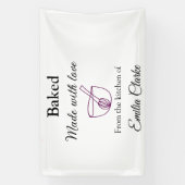 Gebakken met liefde bakkerij bedrijf voeg naam tex spandoek (Verticaal)