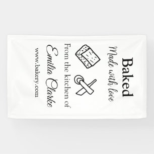 Gebakken met liefde bakkerij bedrijf voeg naam tex spandoek