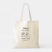 Gebakken met liefde bakkerij bedrijf voeg naam tex tote bag (Achterkant)