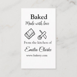 Gebakken met liefde bakkerij bedrijf voeg naam tex visitekaartje