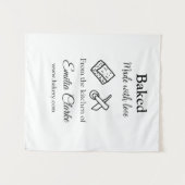 Gebakken met liefde bakkerij bedrijf voeg naam tex wandkleed (Voorkant (horizontaal))