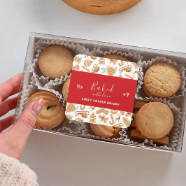 Gebakken met liefde Bakkerij Gingerbread Vakantie Vierkante Sticker