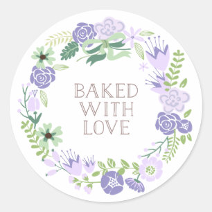Gebakken met liefde bloemenkrans Dank u Stickers