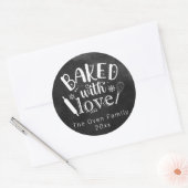 Gebakken met Liefde Chalkboard Vakantie Modern Ronde Sticker (Envelop)