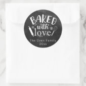 Gebakken met Liefde Chalkboard Vakantie Modern Ronde Sticker (Tas)
