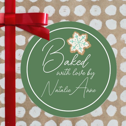 Gebakken met Liefde Cookie Ronde Sticker