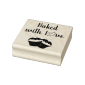 Gebakken met liefde Cupcake en hart Rubberstempel (Stempel)