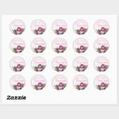Gebakken met liefde / cupcake / gepersonaliseerd ronde sticker (Vel)