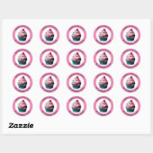 Gebakken met Liefde Cupcake | Persoonlijke voedsel Ronde Sticker (Vel)