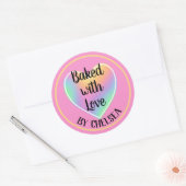 Gebakken met liefde Custom Rainbow Heart Sticker (Envelop)