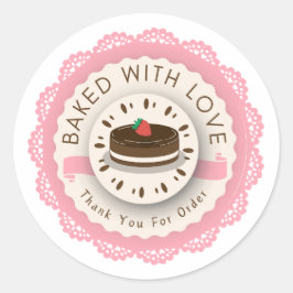 Gebakken met Liefde Dank U Voor Bestelling Ronde S Sticker