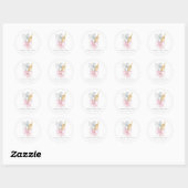 Gebakken met liefde Elegant Roze Boog Gepersonalis Ronde Sticker (Vel)
