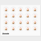 Gebakken met liefde Elegant Roze Cupcake Sticker (Vel)