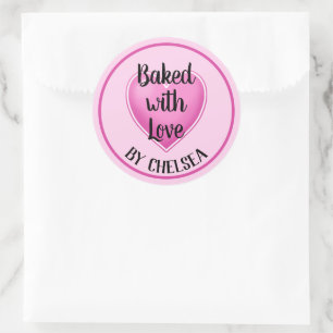 Gebakken met Liefde Gepersonaliseerde Ronde Sticke Sticker