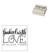 Gebakken met liefde - gepersonaliseerde rubberen s rubberstempel (Gestempeld)