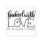 Gebakken met liefde - gepersonaliseerde rubberen s rubberstempel (Afrduk)