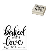 Gebakken met liefde - gepersonaliseerde rubberen s rubberstempel (Gestempeld)