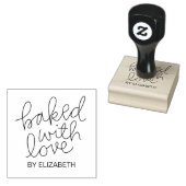 Gebakken met liefde gepersonaliseerde rubberen ste rubberstempel (Gestempeld)
