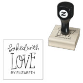 Gebakken met liefde gepersonaliseerde rubberen ste rubberstempel (Gestempeld)