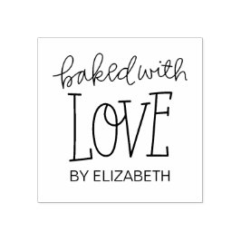 Gebakken met liefde gepersonaliseerde rubberen ste rubberstempel