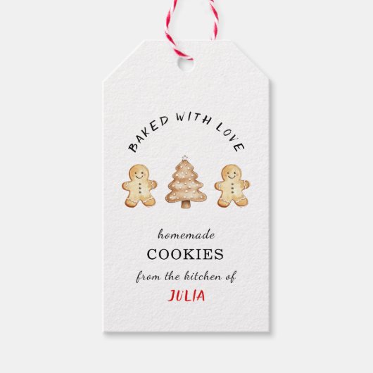 'Gebakken met liefde' Gingerbread Cookieman Gift L Cadeaulabel (Voorkant)
