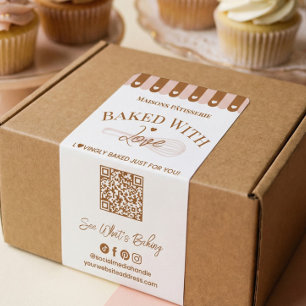 Gebakken met Liefde Handgetekende Garde QR-code Ba Etiket