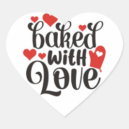 "Gebakken met Liefde" ❤ Hart Sticker