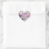 Gebakken Met Liefde hart stickers (roze) (Tas)
