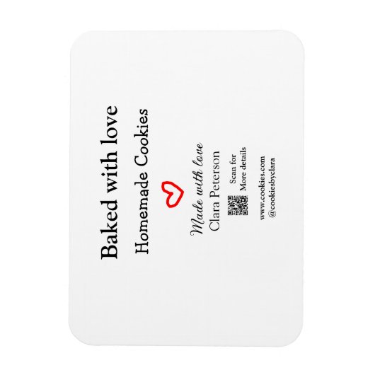 Gebakken met liefde huiskoekjes toevoegen QR gemaa Magneet (Verticaal)